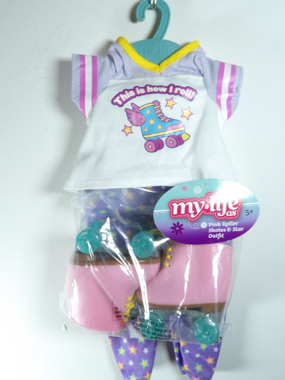 My Life As Pink Roller Skates & Star Outfit This Is How I Roll! 18” Doll Clothes - Picture 2 of 3